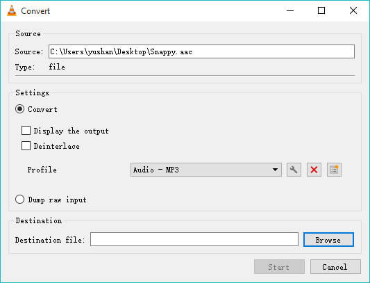 Convert AAC File to MP3 VLC