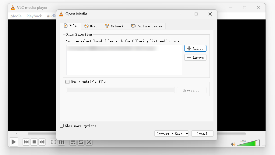 Add File VLC