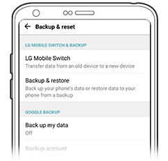 Crea backup su LG