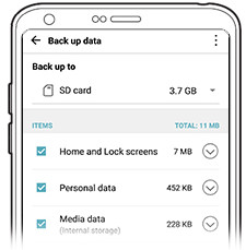 Az LG adatok biztonsági mentése