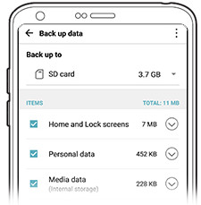 Sikkerhetskopiere LG-data