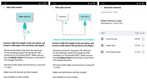 Backup LG data with Cable