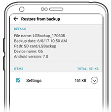 Restore LG backup