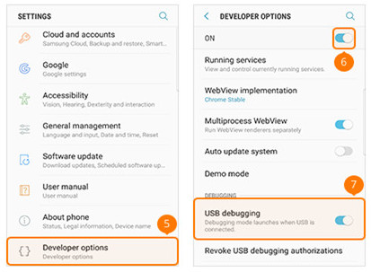 Abilita la modalità debug USB su Samsung Galaxy S8 / S8