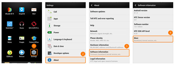 Aktivér USB Debug Mode på HTC