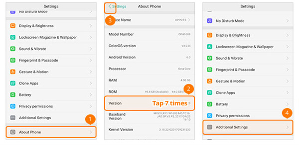 Aktivér USB Debug Mode på OPPO Phon