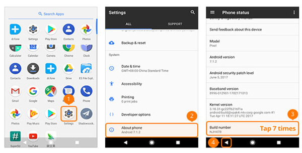 Aktivér USB Debug Mode på Google Windows Phone