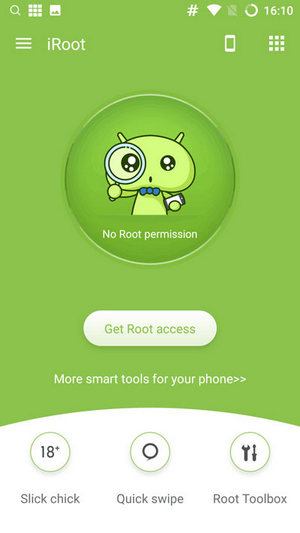 Juuri Android-puhelin iRoot APK: lla