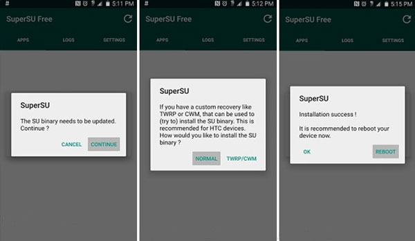 Oppdater SuperSU