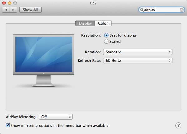 AirPlay z komputera Mac na telewizor