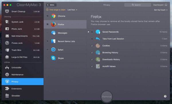 CleanMyMac 3 Privacy