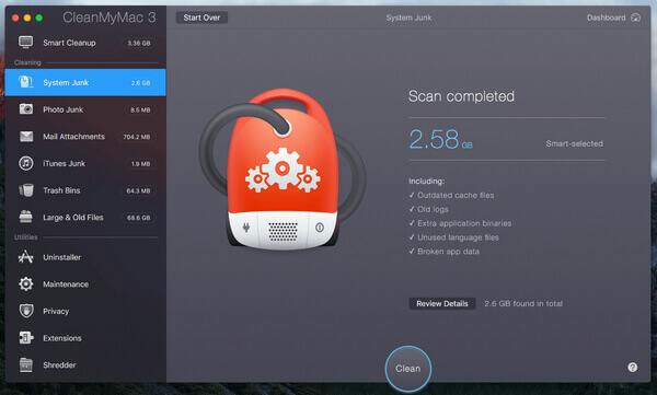 CleanMyMac 3系统垃圾清理