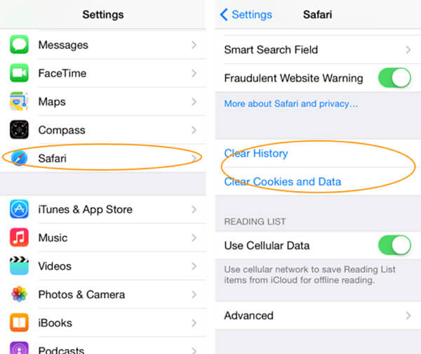 Hur man rensar appcache på iPhone från Safari