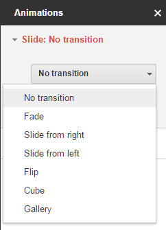 Google幻燈片過渡