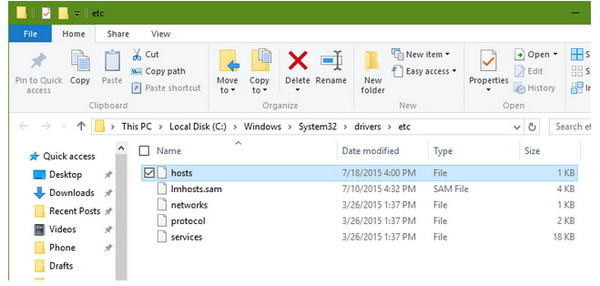 Windows의 호스트 파일