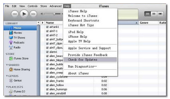 iTunes Opdatering