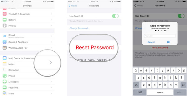 How to Reset Notes Password