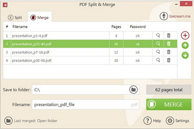 ceCream PDF Splitsen en samenvoegen