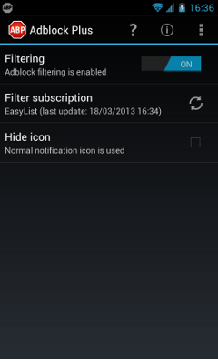 Adblock Plus pro Android