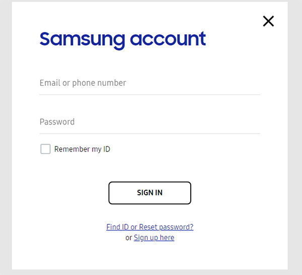 Samsung-konto pålogging