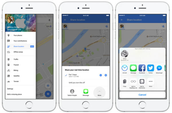Guide on How to Share Your Location on iPhone/WhatsApp/Google Map
