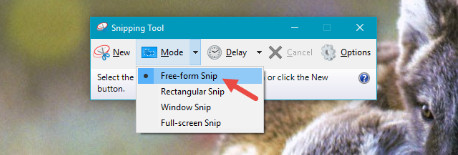 Käynnistä Snipping Tool