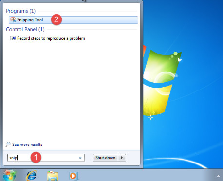 Ekran Alıntısı Aracı Windows 7