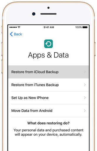 Gjenopprett fra iCloud Backup