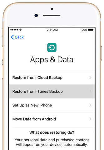 Restore iPhone from iTunes Backup