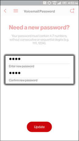 Изменить пароль Verizon Voicemail