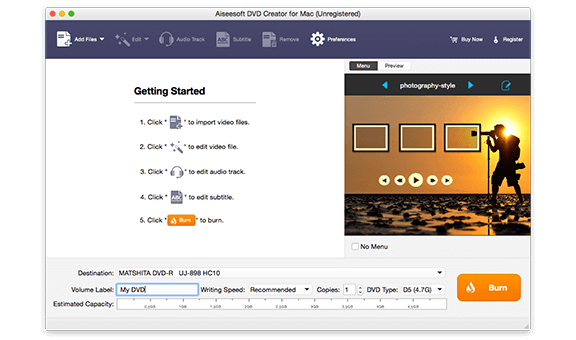 BD Software Toolkit til Mac - Mac DVD Creator