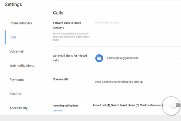 Google Voice Recoder-funksjon