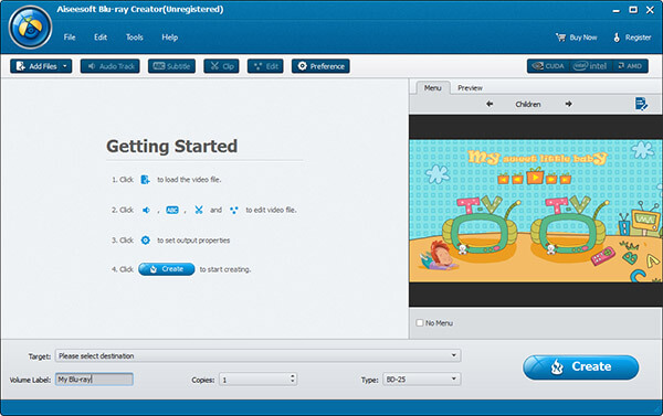 Blu-ray Creator interface