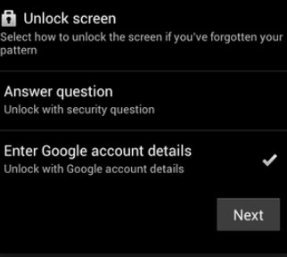 Lås upp Android-lösenordet med Google-kontot