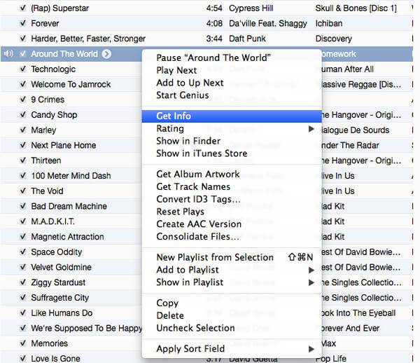 iTunes selecteren