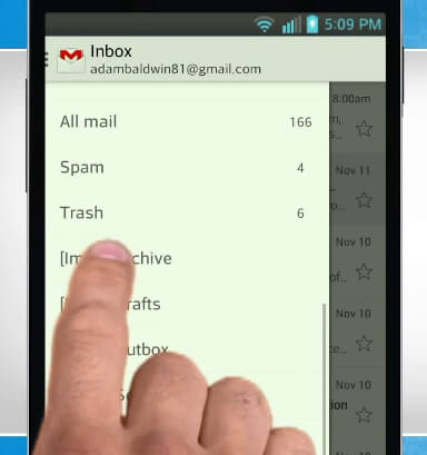 Найти архивированные письма в приложении Gmail для мобильных устройств