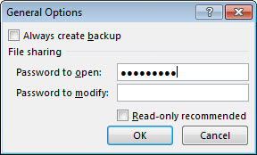 lock excel file password open