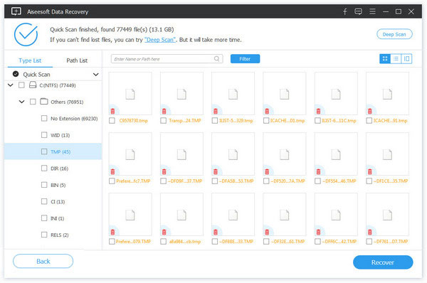 Gendan temp-filer