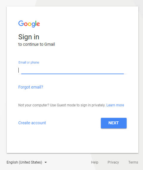 Logga in Gmail