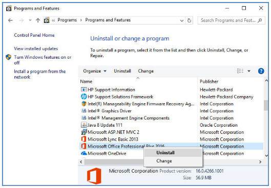 Uninstall and reinstall Excel