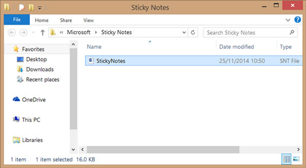 Sticky Notes Bölgesi