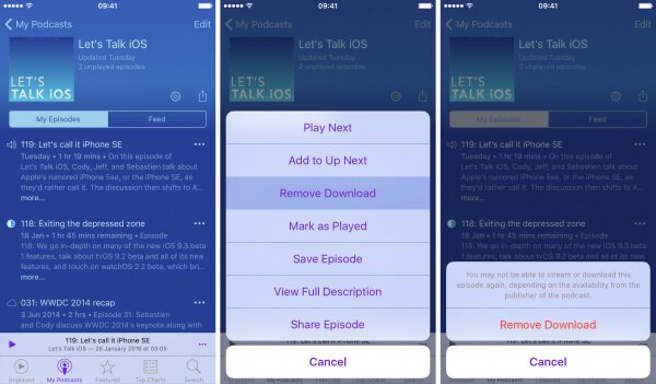 Delete Download Podcasts on iPhone