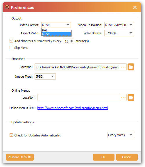 NTSC and PAL Ratio