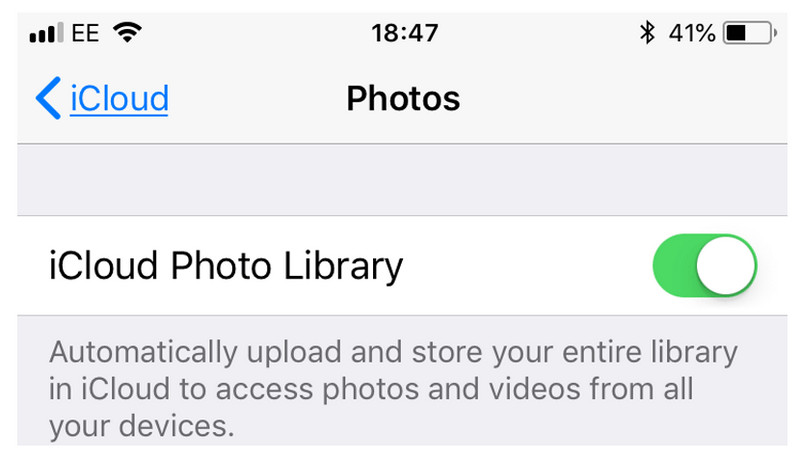 Bilder-appen Slå av iCloud