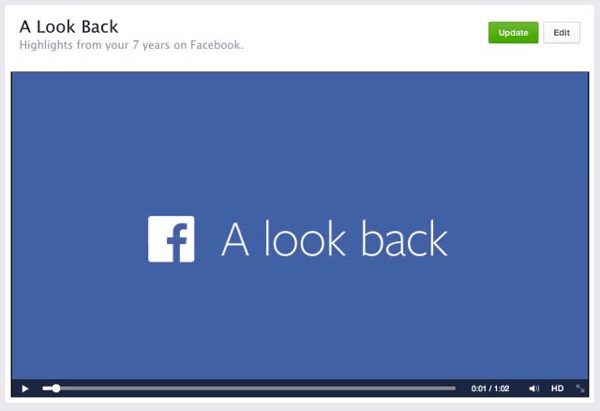 Upravit Facebook Look Back Video