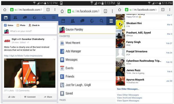 Zoek en controleer Facebook Andere berichten op Android