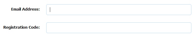 Enter Email Address and Registration Code After Logging In