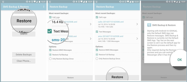 Android Szöveg helyreállítási alkalmazás