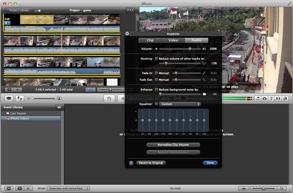 Audio in- en uitschakelen in iMovie