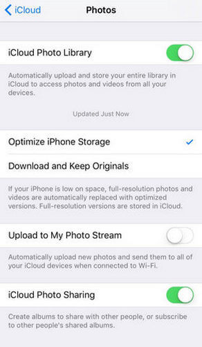 Backup iPhone Photos to iCloud